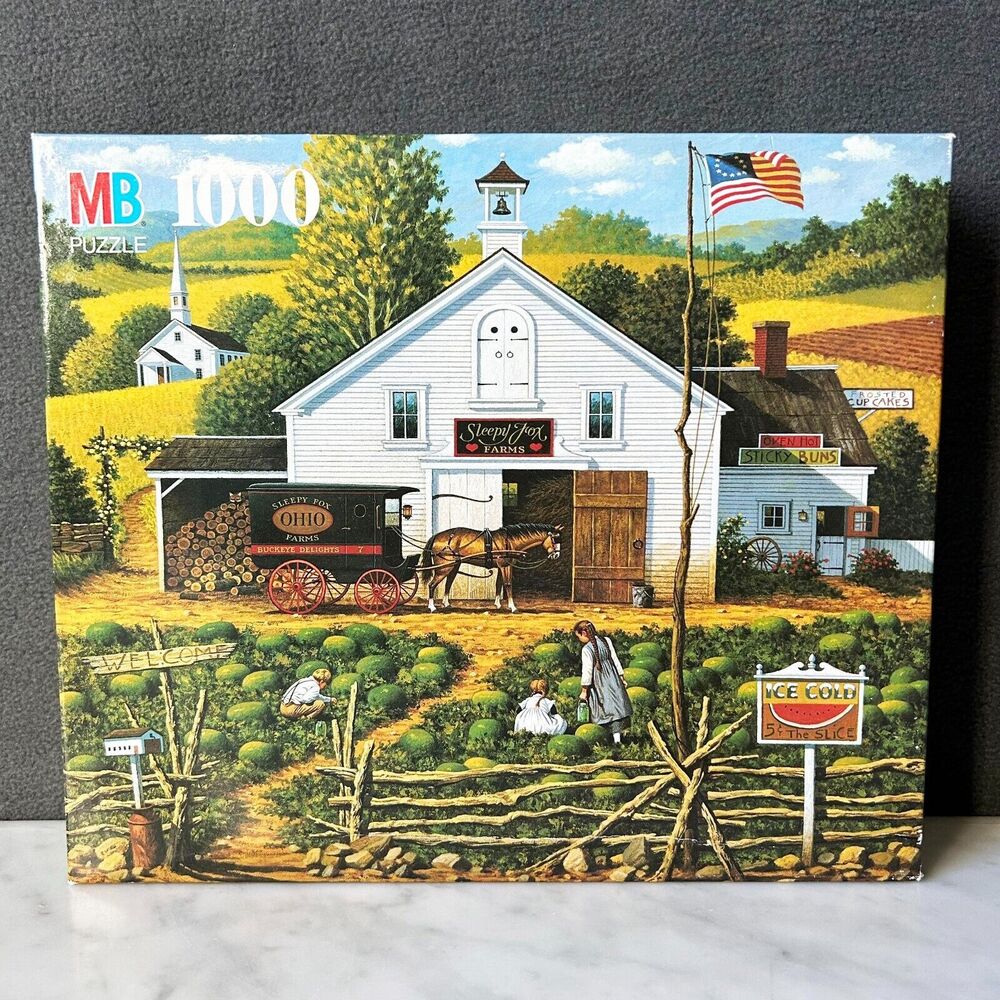 Vintage Charles Wysocki Americana Catchin' Bugs 1000 Puzzle Milton Bradley NEW